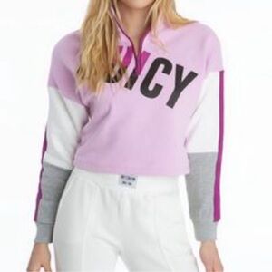 Juicy Couture Women's Pink and Gray Hoodie